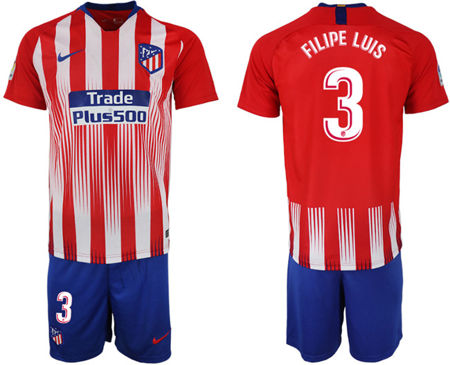 2018 19 Atletico Madrid 3 FILIPE LUIS Home Soccer Jersey