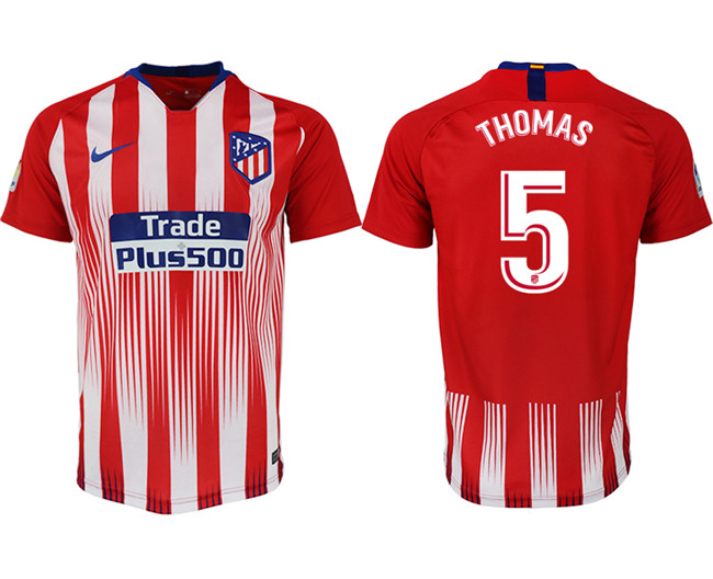 2018 19 Atletico Madrid 5 THOMAS Home Thailand Soccer Jersey