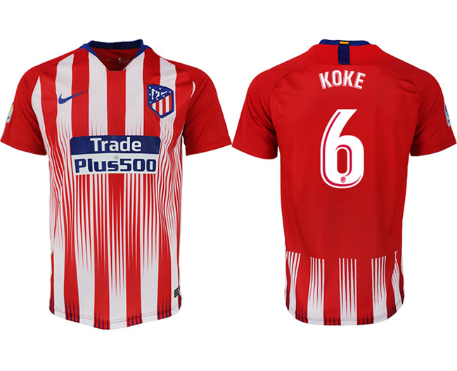 2018 19 Atletico Madrid 6 KOKE Home Thailand Soccer Jersey