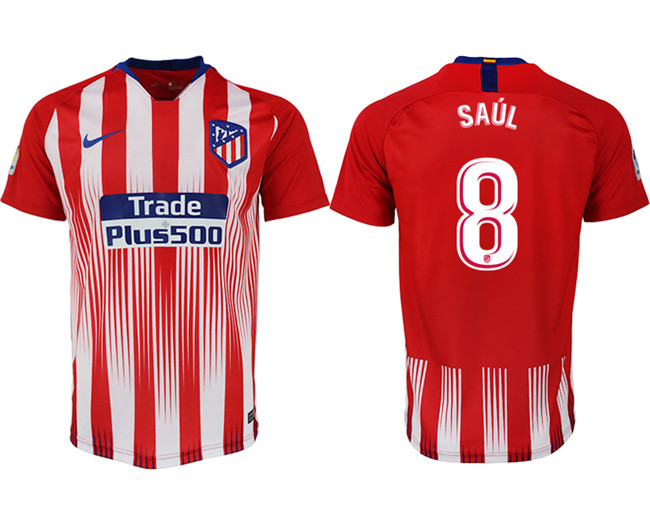 2018 19 Atletico Madrid 8 SAUL Home Thailand Soccer Jersey