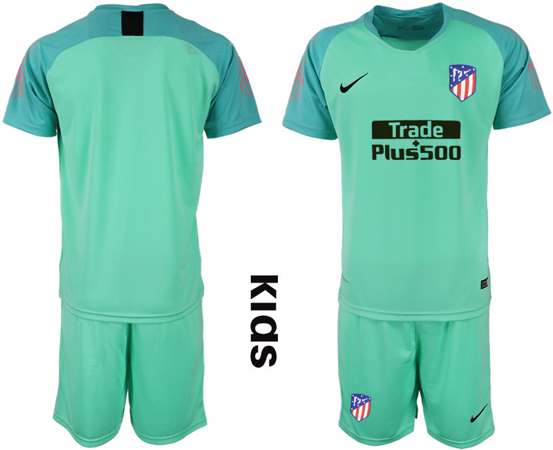 2018 19 Atletico Madrid Green Youth Goalkeeper Soccer Jersey