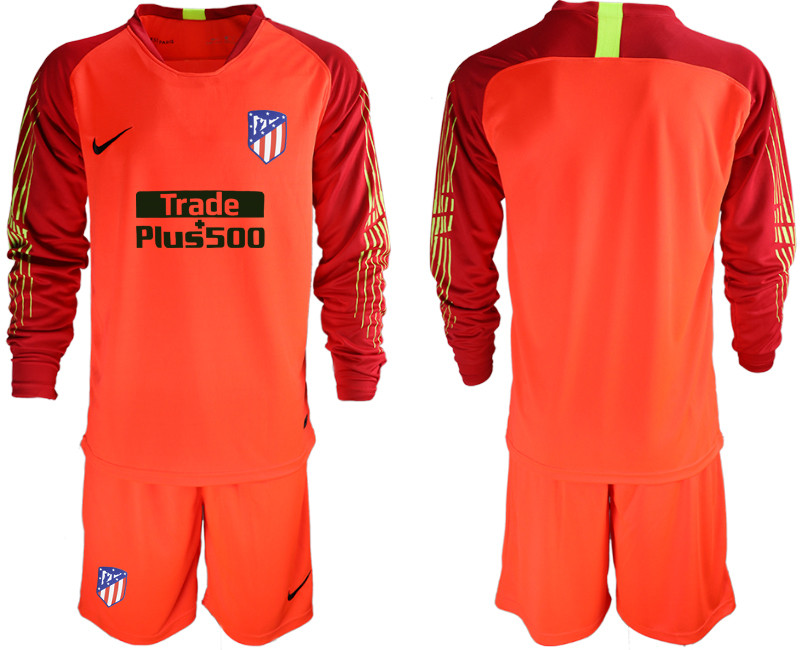 2018 19 Atletico Madrid Red Long Sleeve Goalkeeper Soccer Jersey