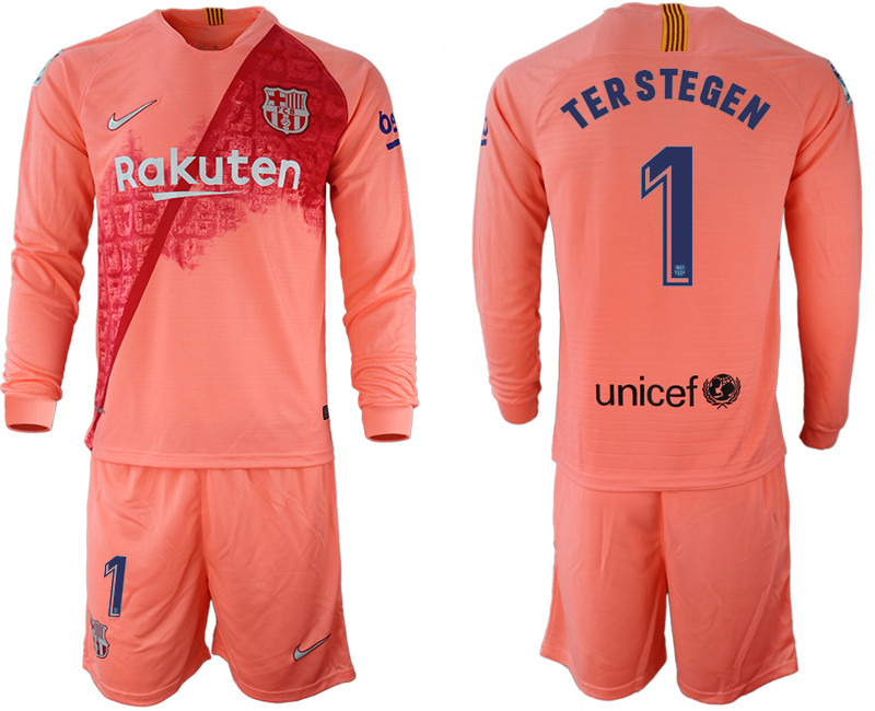 2018 19 Barcelona 1 TER STEGEN Third Away Long Sleeve Soccer Jersey