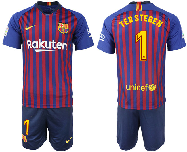 2018 19 Barcelona 1 TERSTEGEN Home Soccer Jersey