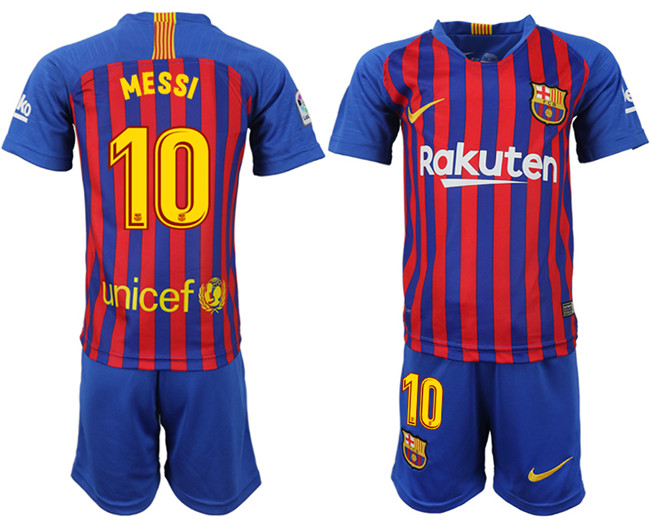 2018 19 Barcelona 10 MESSI Home Youth Soccer Jersey