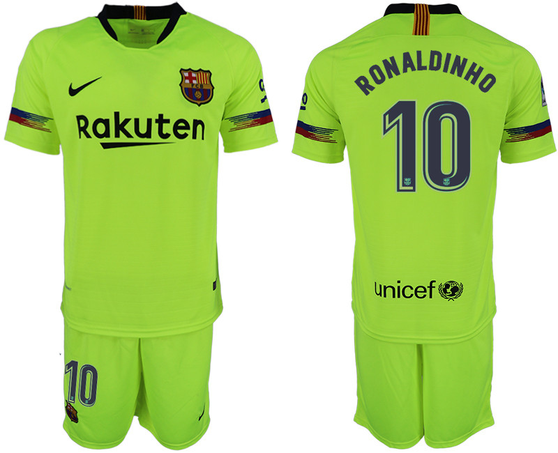 2018 19 Barcelona 10 RONALDINHO Away Soccer Jersey