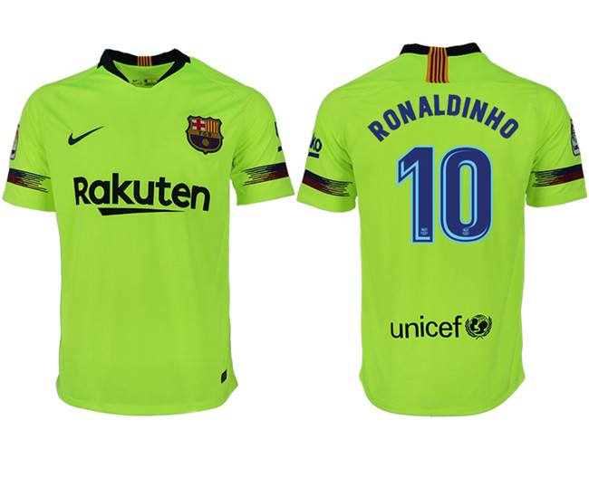 2018 19 Barcelona 10 RONALDINHO Away Thailand Soccer Jersey