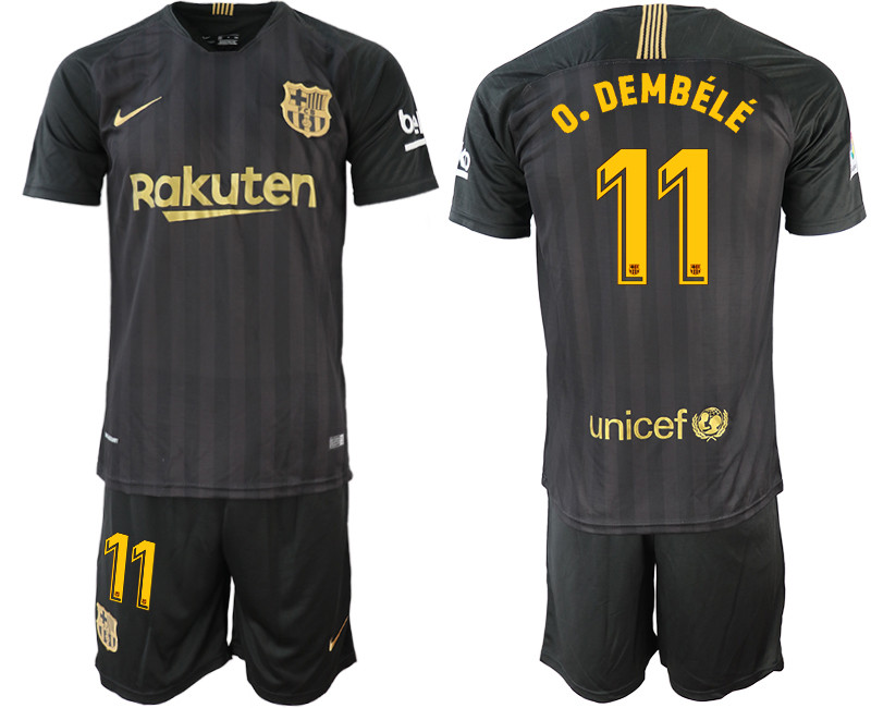 2018 19 Barcelona 11 O. DEMBELE Black Training Jersey