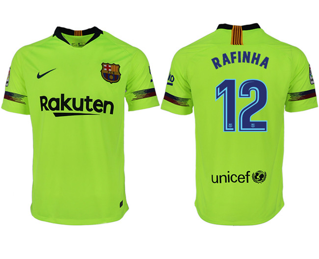 2018 19 Barcelona 12 RAFINHA Away Thailand Soccer Jersey