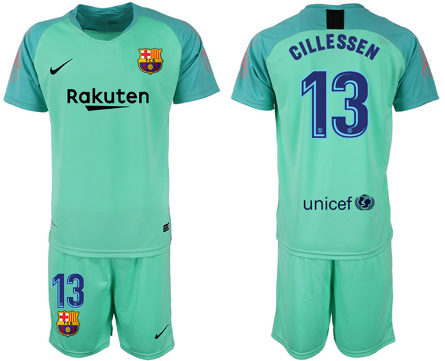 2018 19 Barcelona 13 CILLESSEN Green Goalkeeper Soccer Jersey