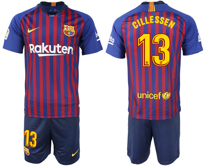 2018 19 Barcelona 13 CILLESSEN Home Soccer Jersey