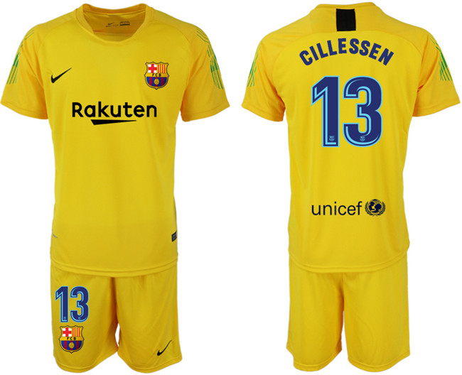 2018 19 Barcelona 13 CILLESSEN Yellow Goalkeeper Soccer Jersey