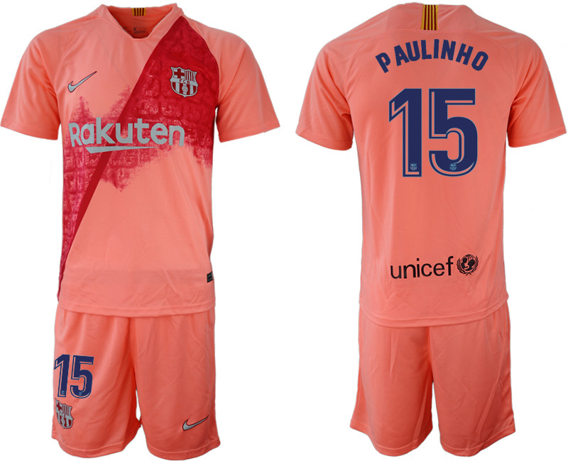 2018 19 Barcelona 15 P AULINHO Third Away Soccer Jersey