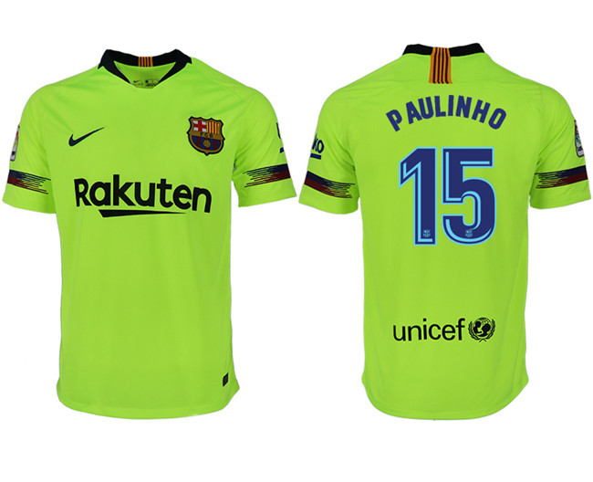 2018 19 Barcelona 15 PAULINHO Away Thailand Soccer Jersey