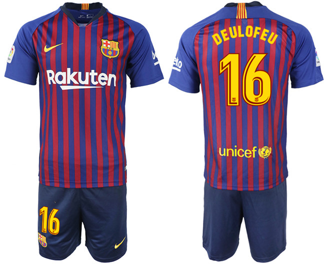 2018 19 Barcelona 16 DEULOFEU Home Soccer Jersey