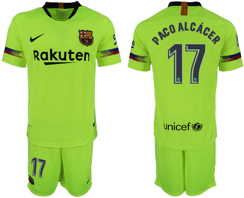 2018 19 Barcelona 17 PACO ALCACER Away Soccer Jersey