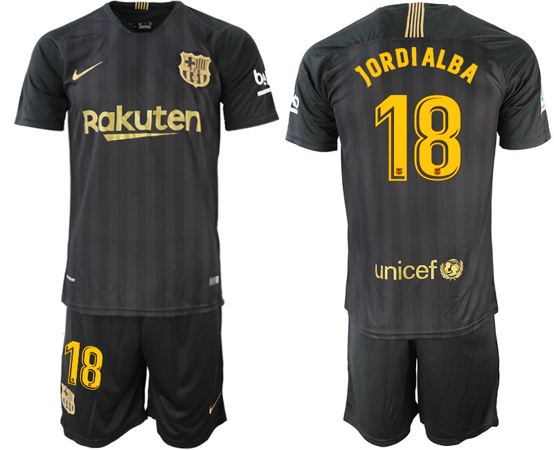 2018 19 Barcelona 18 JORDI ALBA Black Training Jersey