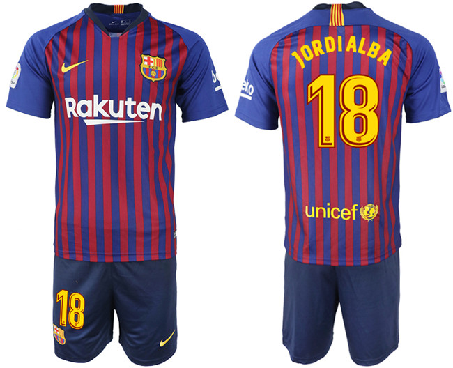 2018 19 Barcelona 18 JORDIALBA Home Soccer Jersey