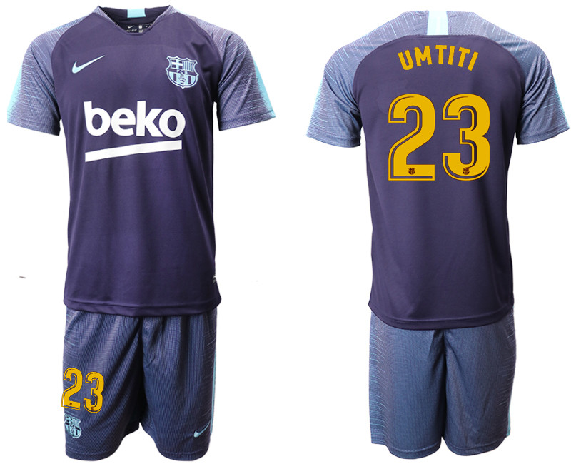 2018 19 Barcelona 23 UMTITI Dark Blue Training Soccer Jersey