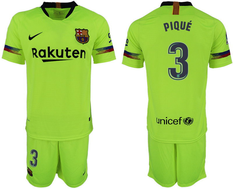 2018 19 Barcelona 3 PIQUE Away Soccer Jersey