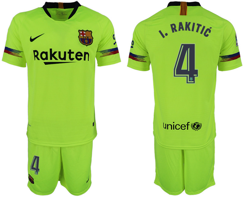 2018 19 Barcelona 4 I. RAKITIC Away Soccer Jersey