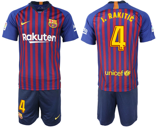 2018 19 Barcelona 4 I.RAKITIC Home Soccer Jersey