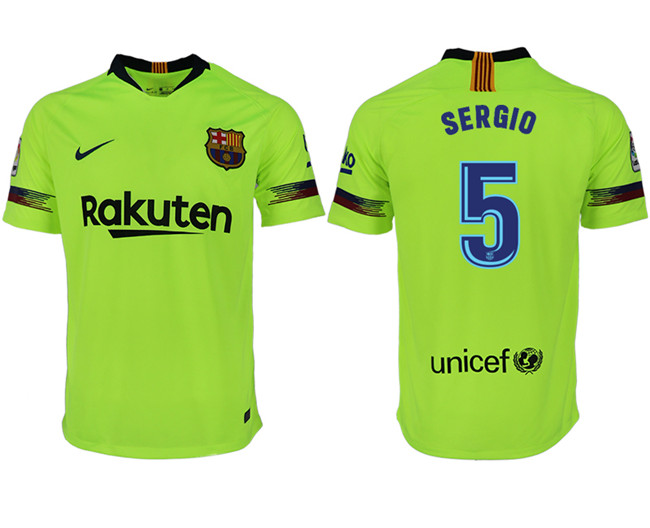 2018 19 Barcelona 5 SERGIO Away Thailand Soccer Jersey