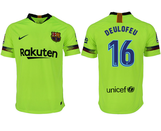 2018 19 Barcelona 6 DEULOFEU Away Thailand Soccer Jersey