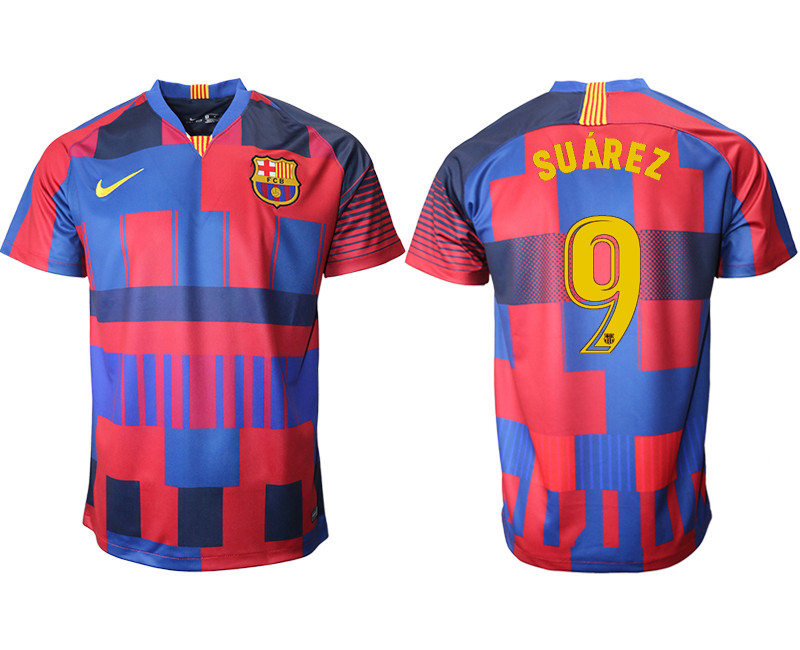 2018 19 Barcelona 9 SUAREZ 20th Anniversary Stadium Soccer Jersey