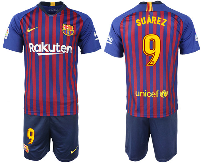 2018 19 Barcelona 9 SUAREZ Home Soccer Jersey