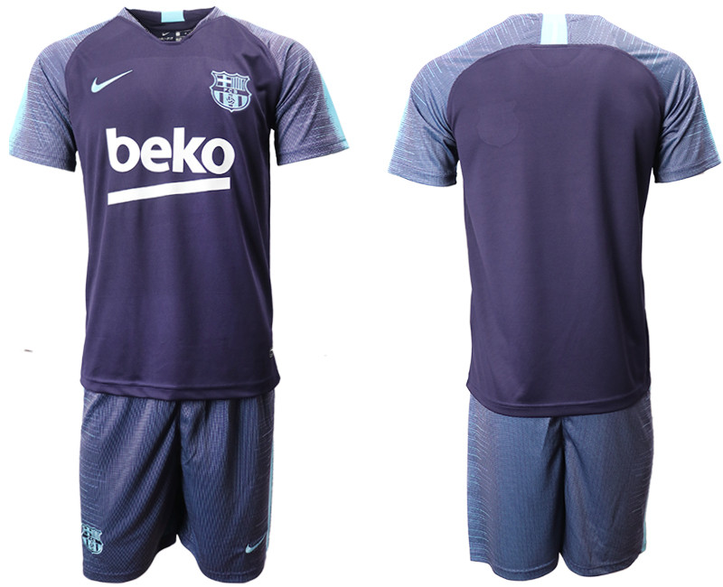 2018 19 Barcelona Dark Blue Training Soccer Jersey