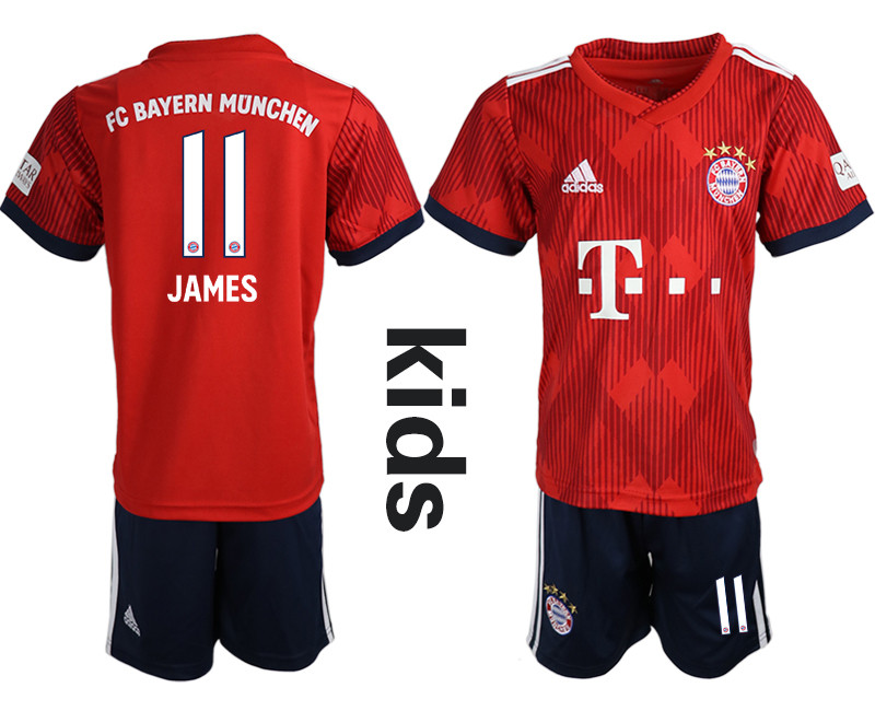 2018 19 Bayern Munich 11 JAMES Home Youth Soccer Jersey