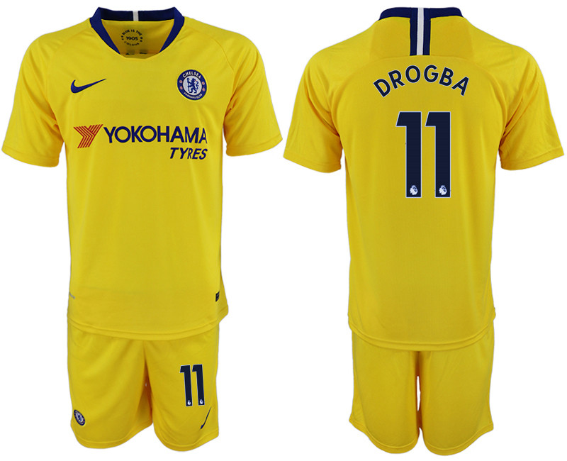 2018 19 Chelsea 11 DROGBA Away Soccer Jersey