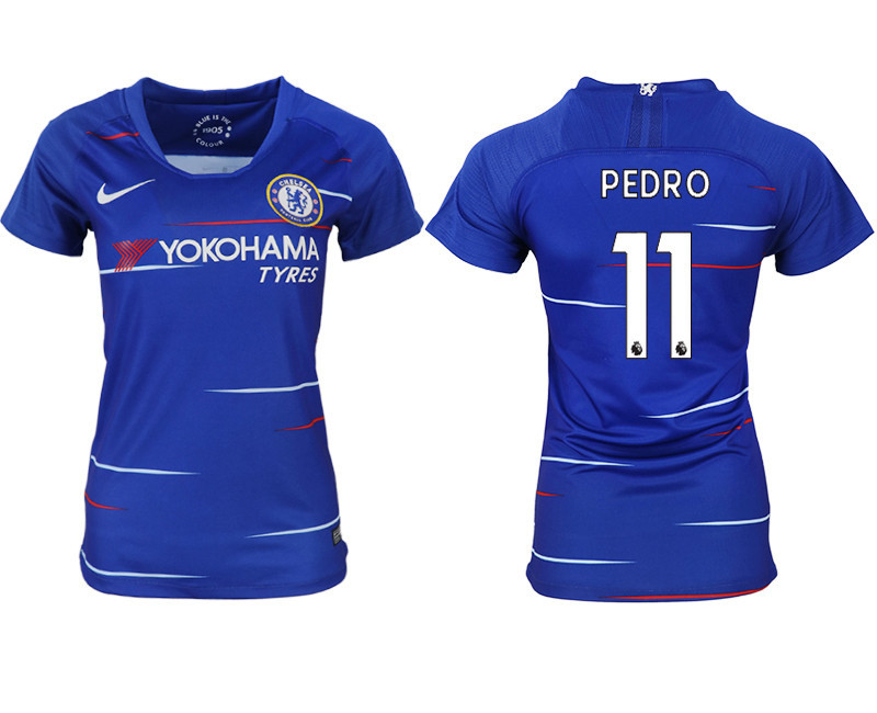 2018 19 Chelsea 11 PEDRO Home Women Soccer Jersey