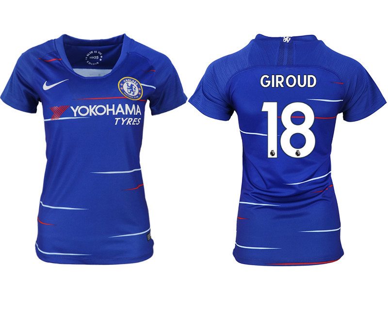 2018 19 Chelsea 18 GIROUD Home Women Soccer Jersey