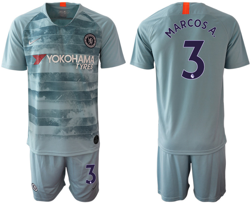 2018 19 Chelsea 3 MARCOS A. Third Away Soccer Jersey