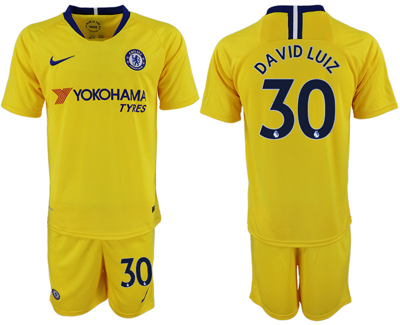 2018 19 Chelsea 30 DAVID LUIZ Away Soccer Jersey