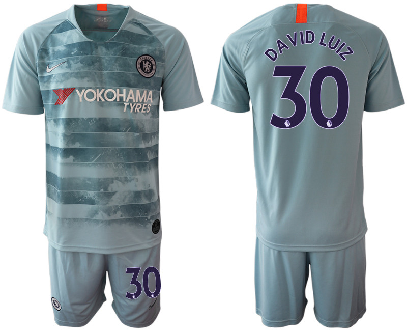 2018 19 Chelsea 30 DAVID LUIZ Third Away Soccer Jersey