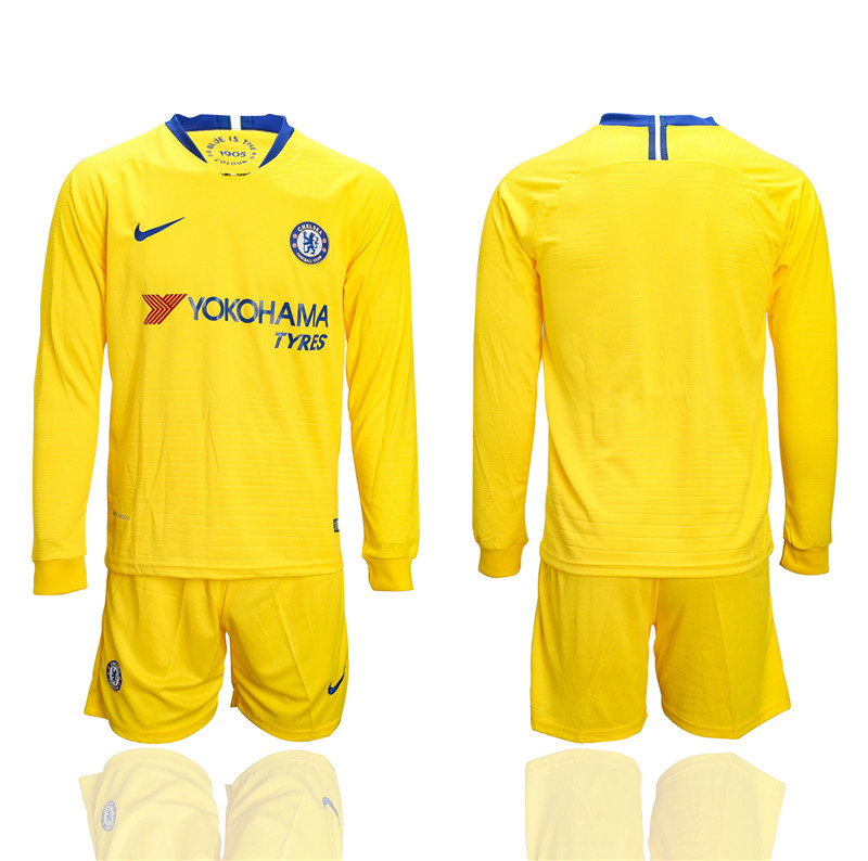 2018 19 Chelsea Away Long Sleeve Soccer Jersey