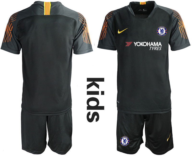 2018 19 Chelsea Black Youth Goalkeeper Soccer Jersey