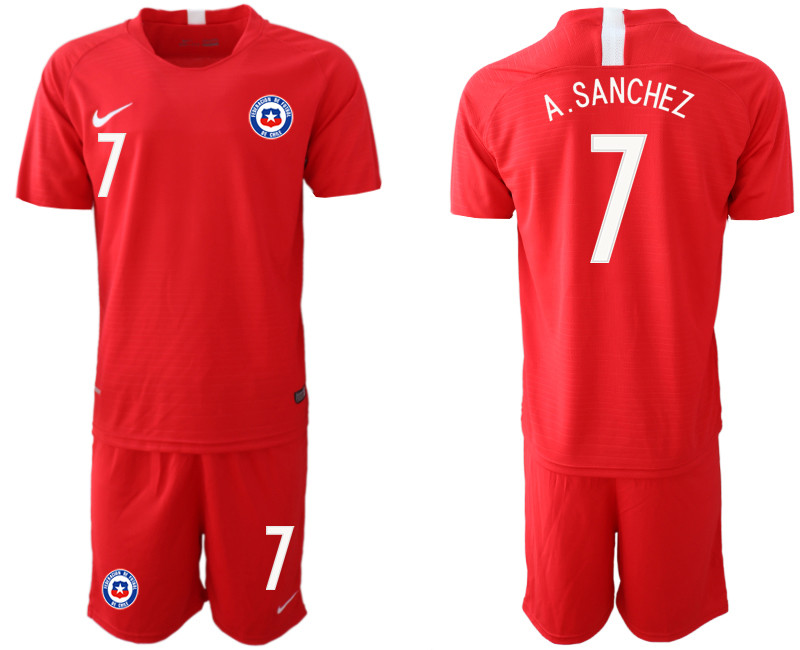 2018 19 Chile 7 A. SANCHEZ Home Soccer Jersey