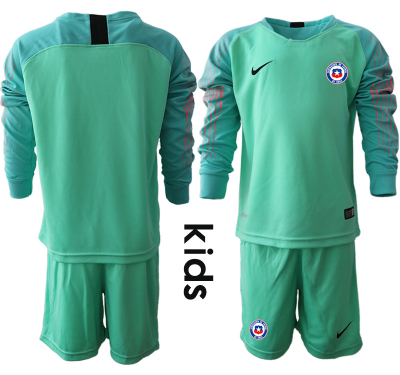 2018 19 Chile Green Youth Long Sleeve Goalkeeper Soccer Jersey
