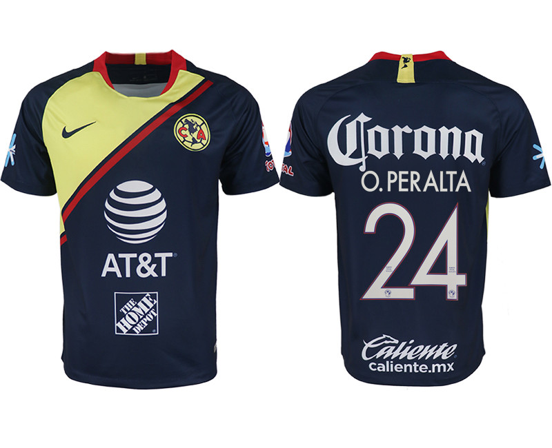 2018 19 Club America 24 O. PERALTA Away Soccer Jersey