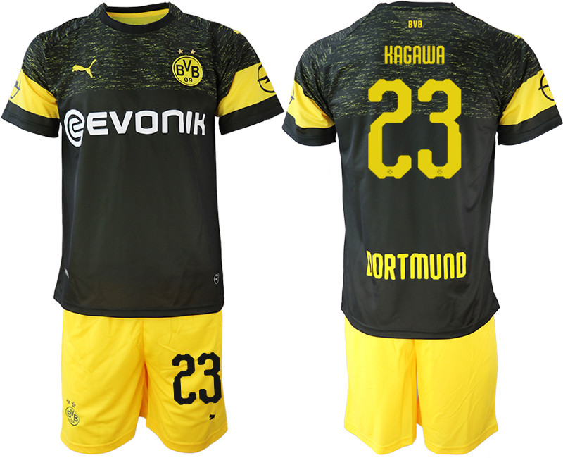 2018 19 Dortmund 23 KAGAWA Away Soccer Jersey