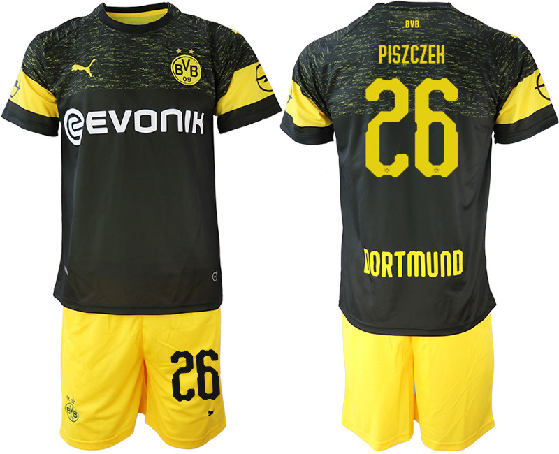 2018 19 Dortmund 26 PISZCZEK Away Soccer Jersey