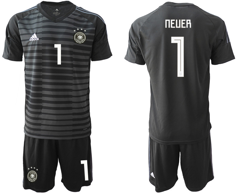 2018 19 Germany 1 NEUER Black Goalkeeper Soccer Jersey