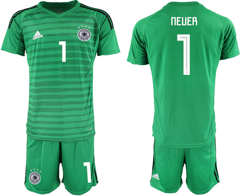 2018 19 Germany 1 NEUER Green Goalkeeper Soccer Jersey