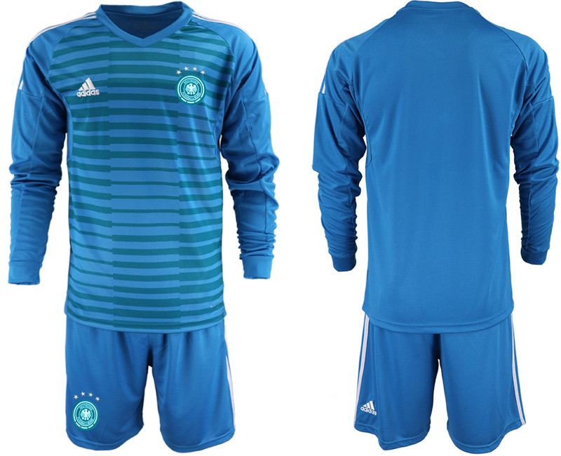 2018 19 Germany Blue Long Sleeve Goalkeeper Soccer Jersey