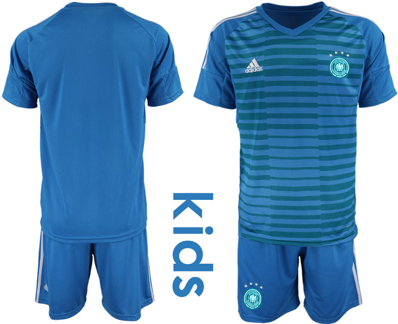 2018 19 Germany Blue Youth Goalkeeper Soccer Jersey