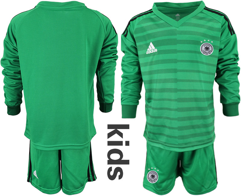 2018 19 Germany Green Youth Long Sleeve Goalkeeper Soccer Jersey